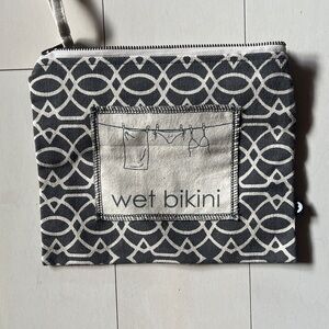 Geometric Black and White Wet Bikini Pouch